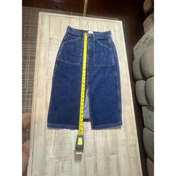 J. Crew Dresses & Skirts - J. Crew Denim Skirt  Pencil Midi Dark Wash Carpenter Style Pockets size 28